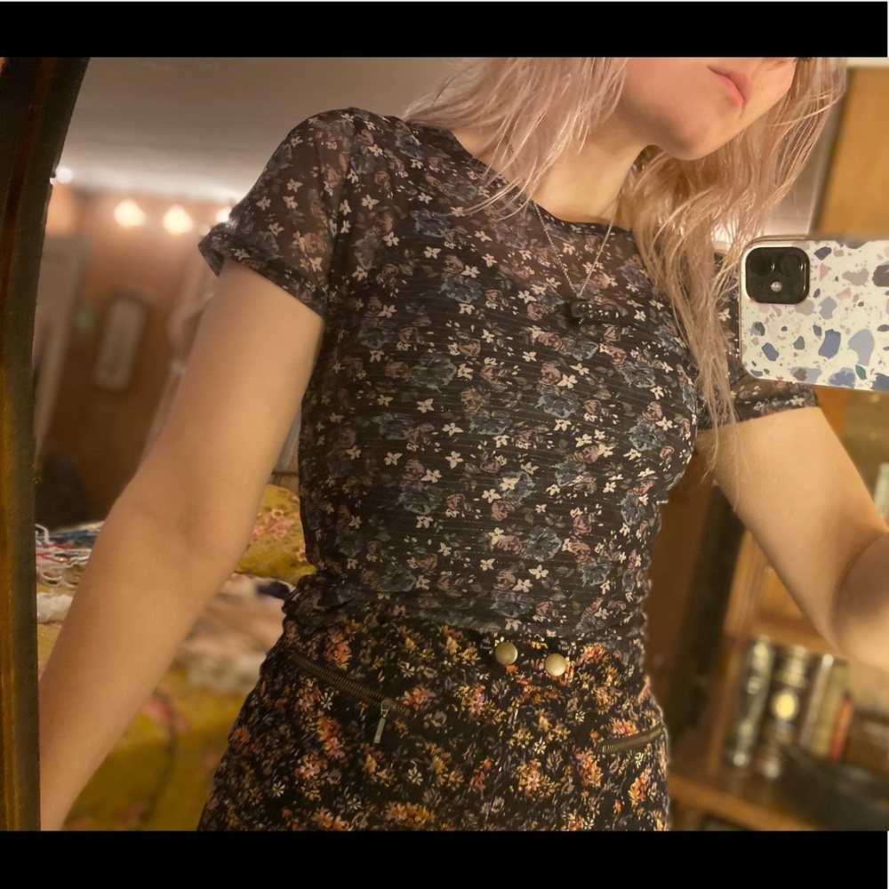 Floral Mesh Blouse